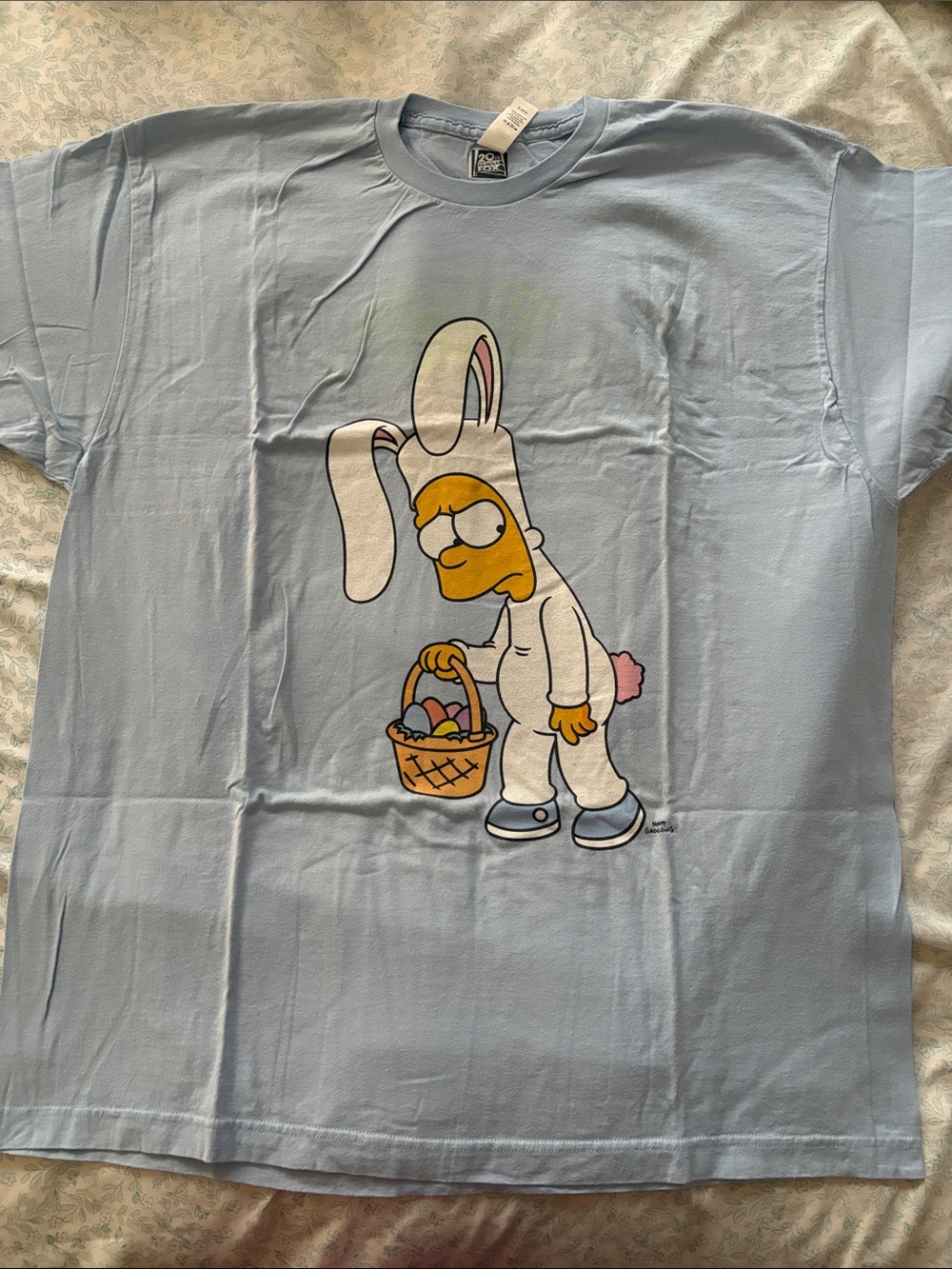 The Simpsons Homer Bunny Graphic Tee - Light Blue Kids Shirt